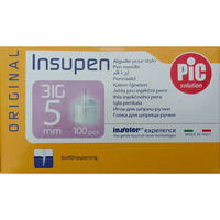Иглы для инсулиновых шприц-ручек Insupen Original размер 31G 5 мм, 0,25 мм x 5 мм, 100 шт.