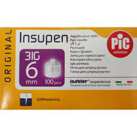 Иглы для инсулиновых шприц-ручек Insupen Original размер 31G 6 мм, 0,25 мм x 6 мм, 100 шт.