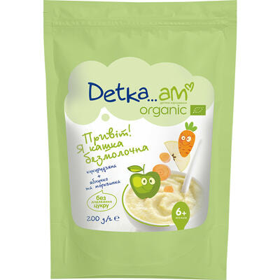 Каша безмолочна Detka...Am Organic Кукурудзяна з яблуком та морквою 200 г