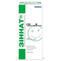 Зиннат гранулы д/суспензии 125 мг / 5 мл по 100 мл (флакон)