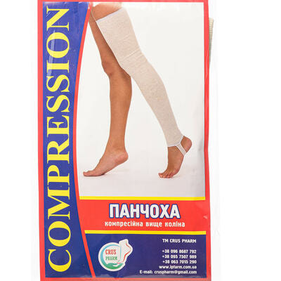 Панчоха компресійна Crus Pharm клас компресії ІІІ зі швом вище коліна розмір 4