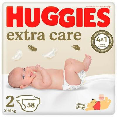 Підгузки Huggies Extra Care розмір 2, 4-6 кг, 58 шт.