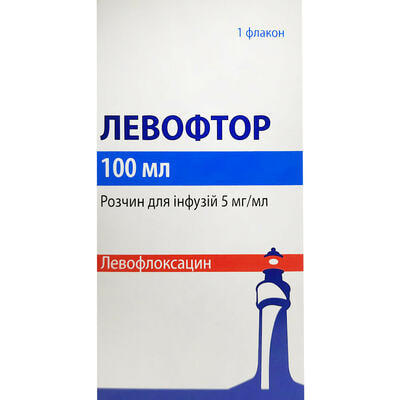 Левофтор розчин д/інф. 5 мг/мл по 100 мл (флакон)