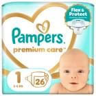 Подгузники Pampers Premium Care Newborn размер 1, 2-5 кг, 26 шт.