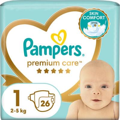 Подгузники Pampers Premium Care Newborn размер 1, 2-5 кг, 26 шт.