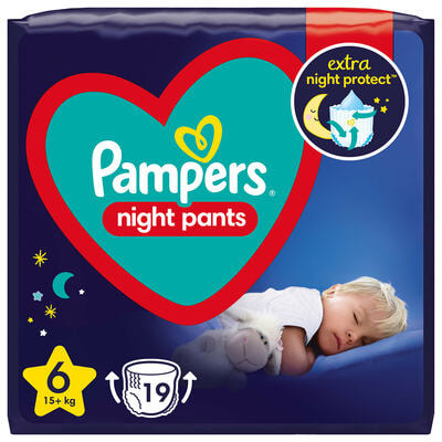 Подгузники-трусики Pampers Night Pants Giant размер 6, 15+ кг, 19 шт.