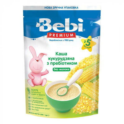 Каша безмолочная Kolinska Bebi Premium Кукурузная с пребиотиками 200 г (пакет)