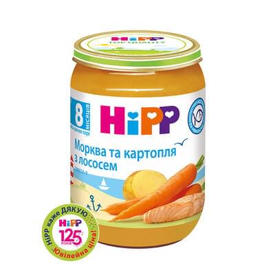 Пюре рибо-овочеве Hipp Морква, картопля з лососем з 8-ми місяців 190 г