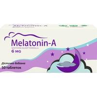 Мелатонін-А таблетки по 6 мг №50 (5 блістерів х 10 таблеток)