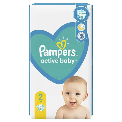 Подгузники Pampers Active Baby размер 2, 4-8 кг, 64 шт.