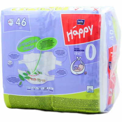 Подгузники Bella Happy Baby Before Newborn размер 0, до 2 кг, 46 шт.