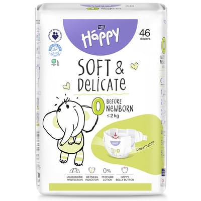 Подгузники Bella Happy Baby Before Newborn размер 0, до 2 кг, 46 шт.
