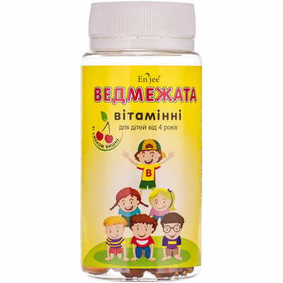 Ведмежата вітамінні Enjee зі смаком вишні пастилки №30 (флакон)
