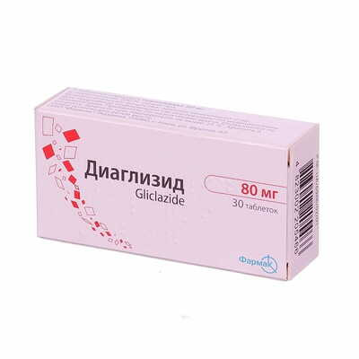 Діаглізид таблетки по 80 мг №30 (3 блістери х 10 таблеток)