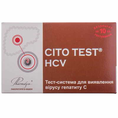 Тест Cito Test HCV для визначення антитіл до вірусу гепатиту С в цілісній крові, сироватці та плазмі 1 шт.