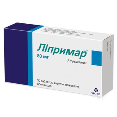 Ліпримар таблетки по 80 мг №30 (3 блістери х 10 таблеток)