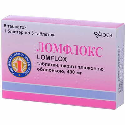 Ломфлокс таблетки по 400 мг №20 (4 блістери х 5 таблеток)