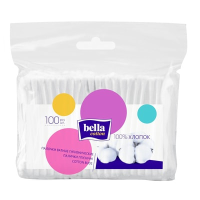Ватні палички Bella Cotton гігієнічні 100 шт.