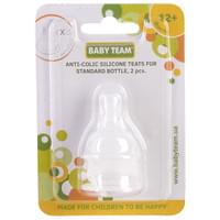 Соска силіконова дитяча Baby Team 2011 антиколікова з Х-подібним отвором з 12-ти місяців 2 шт.