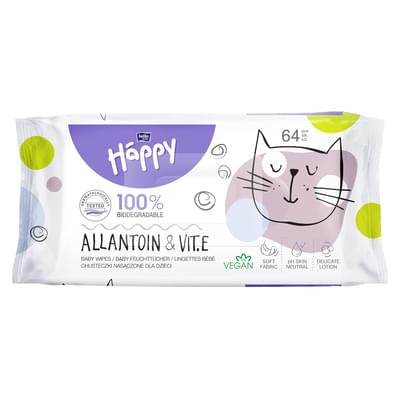 Серветки вологі дитячі Bella Happy Baby Алантоїн та вітамін Е 64 шт.