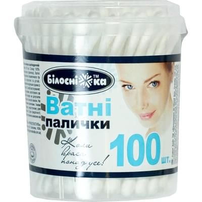 Ватні палички Білосніжка у коробці 100 шт.