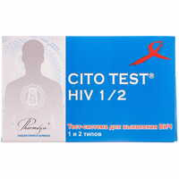 Тест Cito Test HIV 1/2 для визначення антитіл до ВІЛ-інфекції 1 та 2 типу в цілісній крові, сироватці та плазмі 1 шт.
