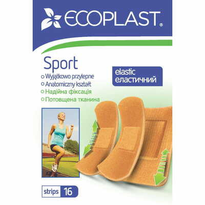 Пластырь медицинский Ecoplast Спорт на тканевой основе эластичный набор 16 шт.