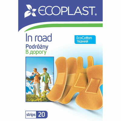 Пластир медичний Ecoplast В дорогу набір на тканинній основі 20 шт.