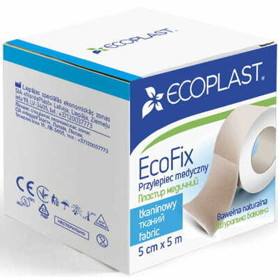 Пластырь медицинский Ecoplast ЭкоФикс на тканевой основе 5 см x 500 см 1 шт.