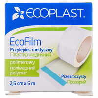 Пластир медичний Ecoplast ЕкоФілм на полімерній основі водостійкий 2,5 см x 500 см 1 шт.