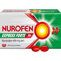 Нурофен Экспресс Форте капсулы по 400 мг №20 (2 блистера х 10 капсул)