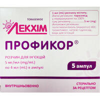 Профикор розчин д/ін. 5 мг/мл по 4 мл №5 (ампули)