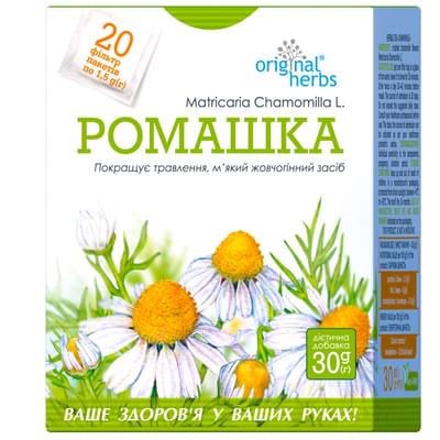 Ромашки цветки Organic Herbs по 1,5 г №20 (фильтр-пакеты)