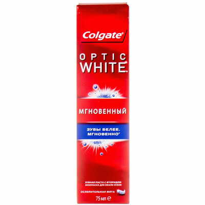 Зубная паста Colgate Optic White Мгновенный отбеливающая 75 мл