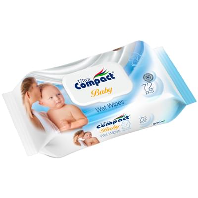 Серветки вологі дитячі Ultra Compact з клапаном 72 шт.