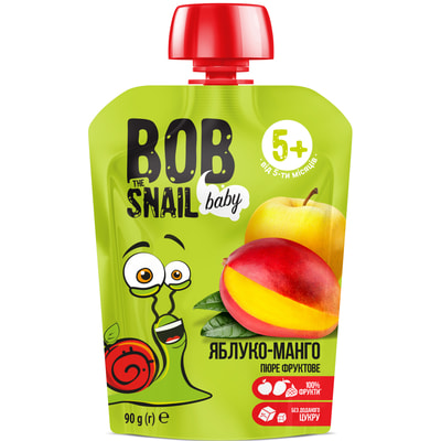 Пюре фруктовое Bob Snail Яблоко-манго с 5-ти месяцев 90 г