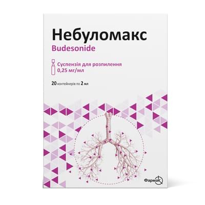 Небуломакс суспензія д/інг. 0,25 мг/мл по 2 мл №20 (контейнери)