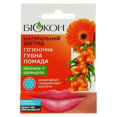 Помада гигиеническая Биокон Натуральный уход Облепиха и календула 4,6 г