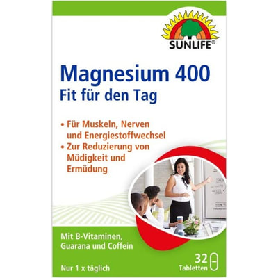 Sunlife Магній 400 для активного дня таблетки по 400 мг №32 (блістер)
