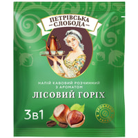 Кавовий напій Петровська Слобода 3 в 1 з ароматом лісових горіхів у пакетиках по 18 г 25 шт.