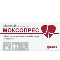 Моксопрес таблетки по 0,4 мг №30 (3 блистера х 10 таблеток)