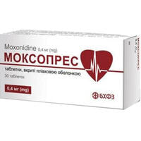 Моксопрес таблетки по 0,4 мг №30 (3 блістери х 10 таблеток)