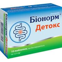 Біонорм Детокс таблетки дисперг. по 1,5 г №18 (3 блістери х 6 таблеток)