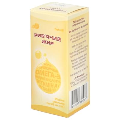 Риб`ячий жир Лубнифарм рідина орал. по 50 мл (флакон)