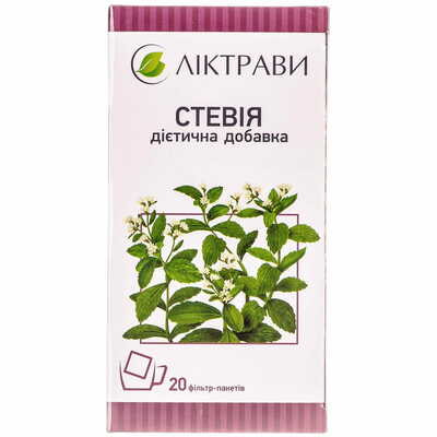 Стевії листя Ліктрави по 0,5 г №20 (фільтр-пакети)