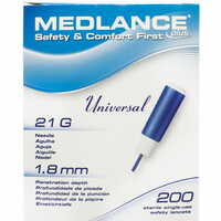 Ланцети Medlance plus Universal розмір голки 21G глибина проколу 1,8 мм 200 шт. синій