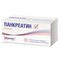 Панкреатин таблетки по 250 мг №60 (6 блистеров х 10 таблеток)