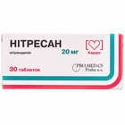 Купити Нітресан таблетки по 20 мг №30 (3 блістери х 10 таблеток) Нітресан таблетки по 20 мг №30 (3 блістери х 10 таблеток)