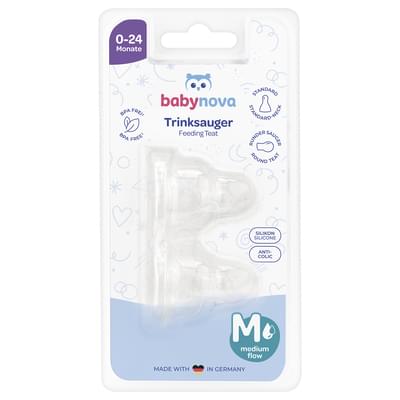 Соска силиконовая Baby-Nova Medium круглая универсальный размер с рождения до 24 месяцев 2 шт.