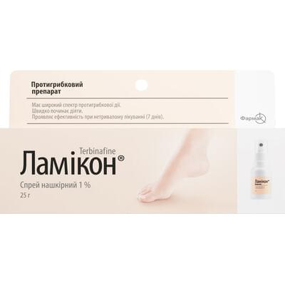 Ламикон спрей накож. 1% по 25 г (флакон)